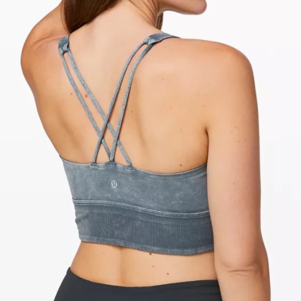 Lululemon Free To Be Bra *Long Line Rib Snow Wash Washed size 10